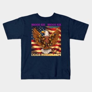 CICADA INVASION 2024 USA EAGLE Kids T-Shirt